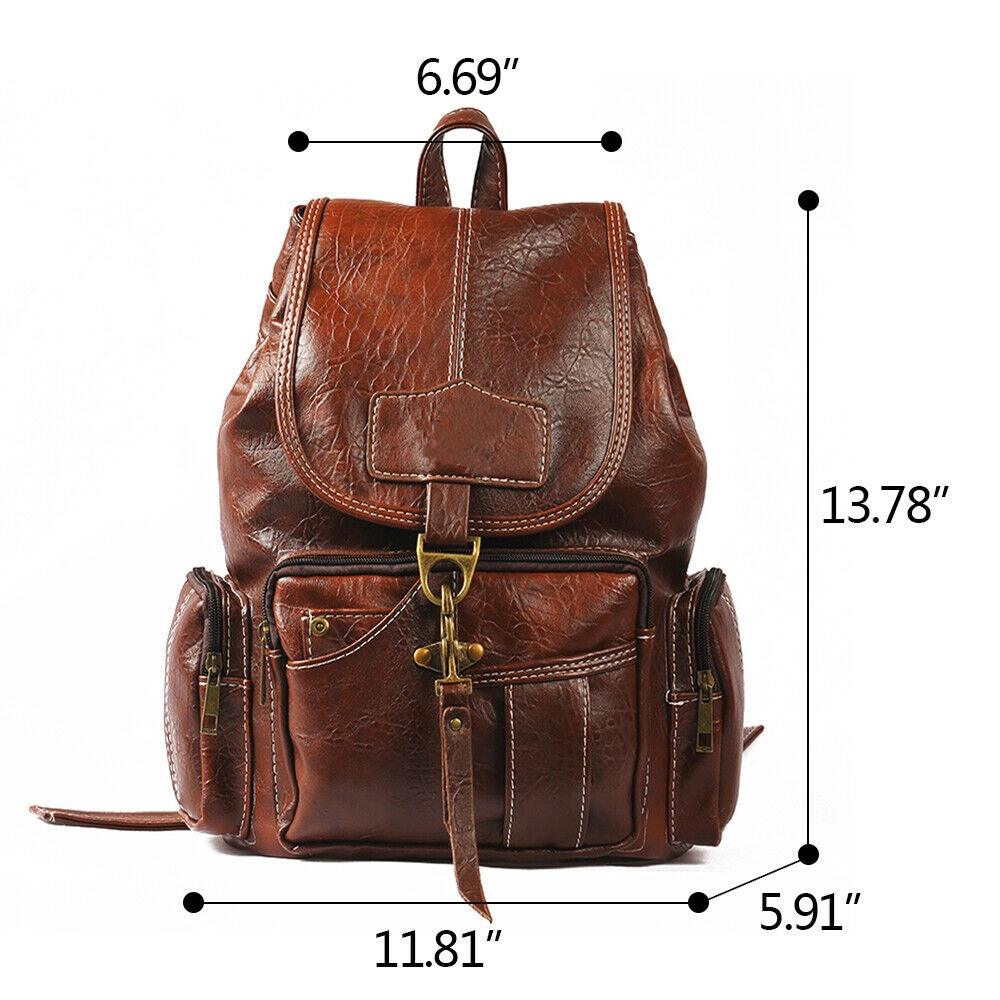 Leather Backpack School Travel Shoulder Bag Purse Handbag Bag