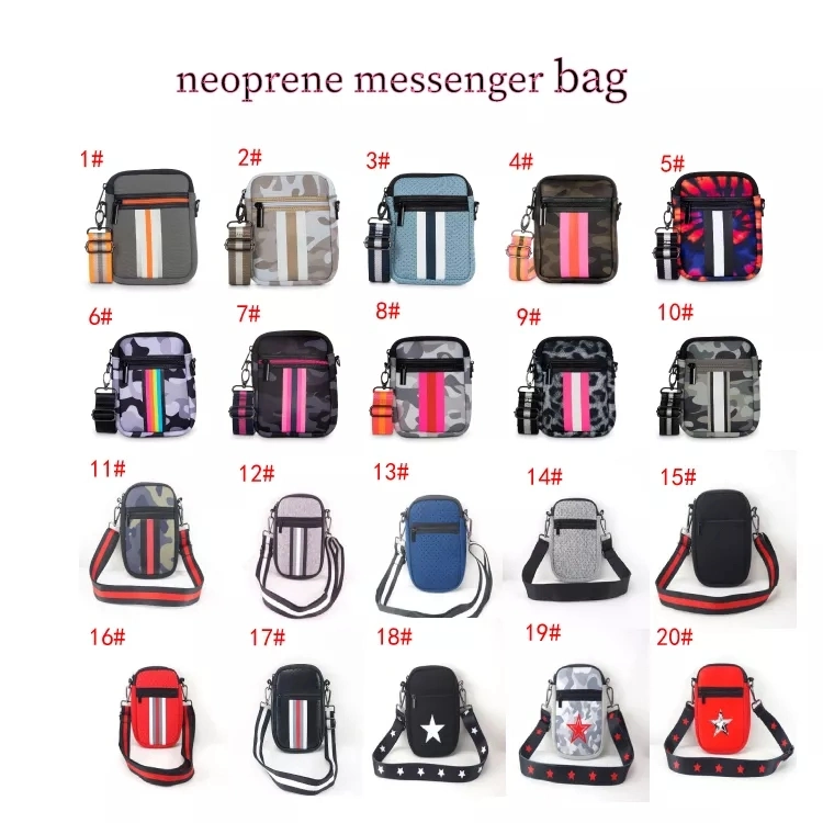 Fashion Women Shoulder Bag Stock Waterproof Phone Pouches Wholesale Messenger Sling Bags Neoprene Crossbody Purse