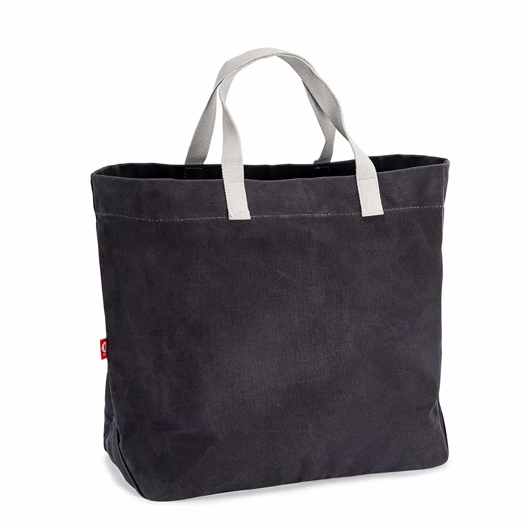 100% Waxed Canvas Durable Market Tote Large Travel Beach Shopping Gym School Bag for Man Women