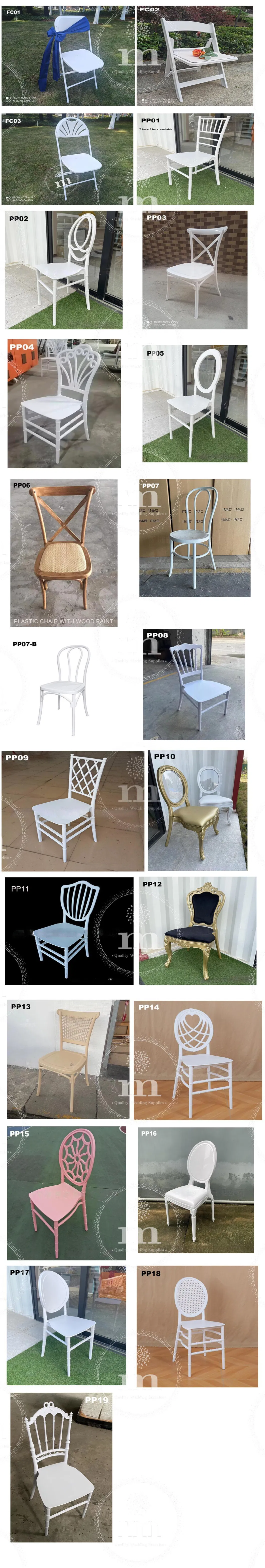 Resin Classic Knock Down Wood Cross Back Wedding Furniture Dining Room Chair