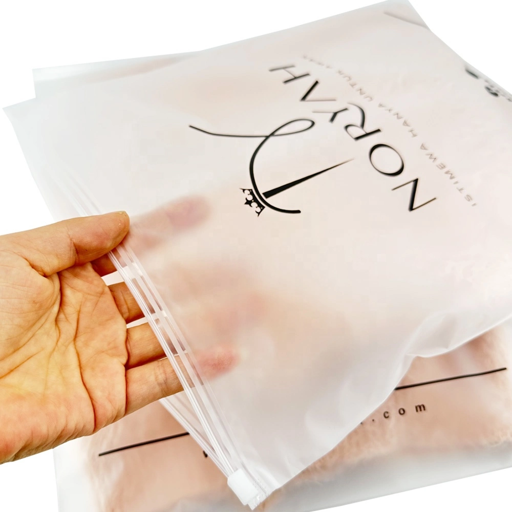 Logo Printing Frosted Plastic EVA CPE Underwear T Shirt Packing Custom Plastic Ziplock Packaging Bag for Clothing