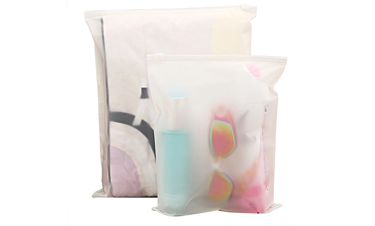 Matte Zip Lock Frosted Cosmetic Make up Underwear Bag Plastic Zipper Bag