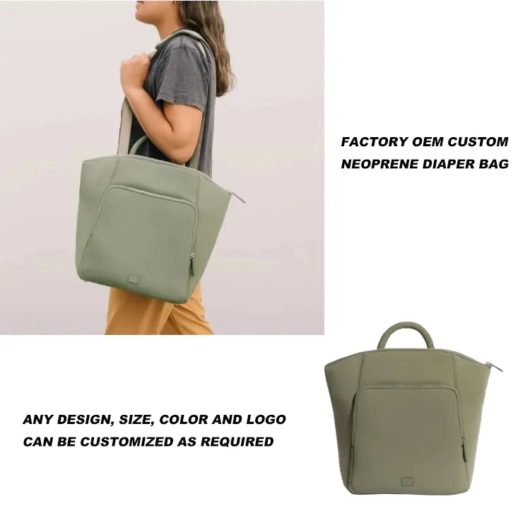 Custom Logo Neoprene Diaper Bag Waterproof Backpack Fashion Baby Diaper Storage Mommy Mom Bag