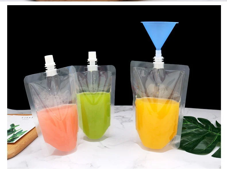 Liquid Plastic Foods Packaging Bag/ Sauce Spout and Stand up Bags, Plastic Drinking Bags Such as Juice, Puree, Liquid Mouthpiece etc.