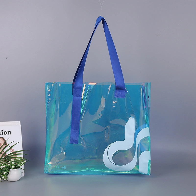 Exhibition Gift Bag Special Fashion PVC Hologram Handbags with PP Handle for Clothing &amp; Shoes