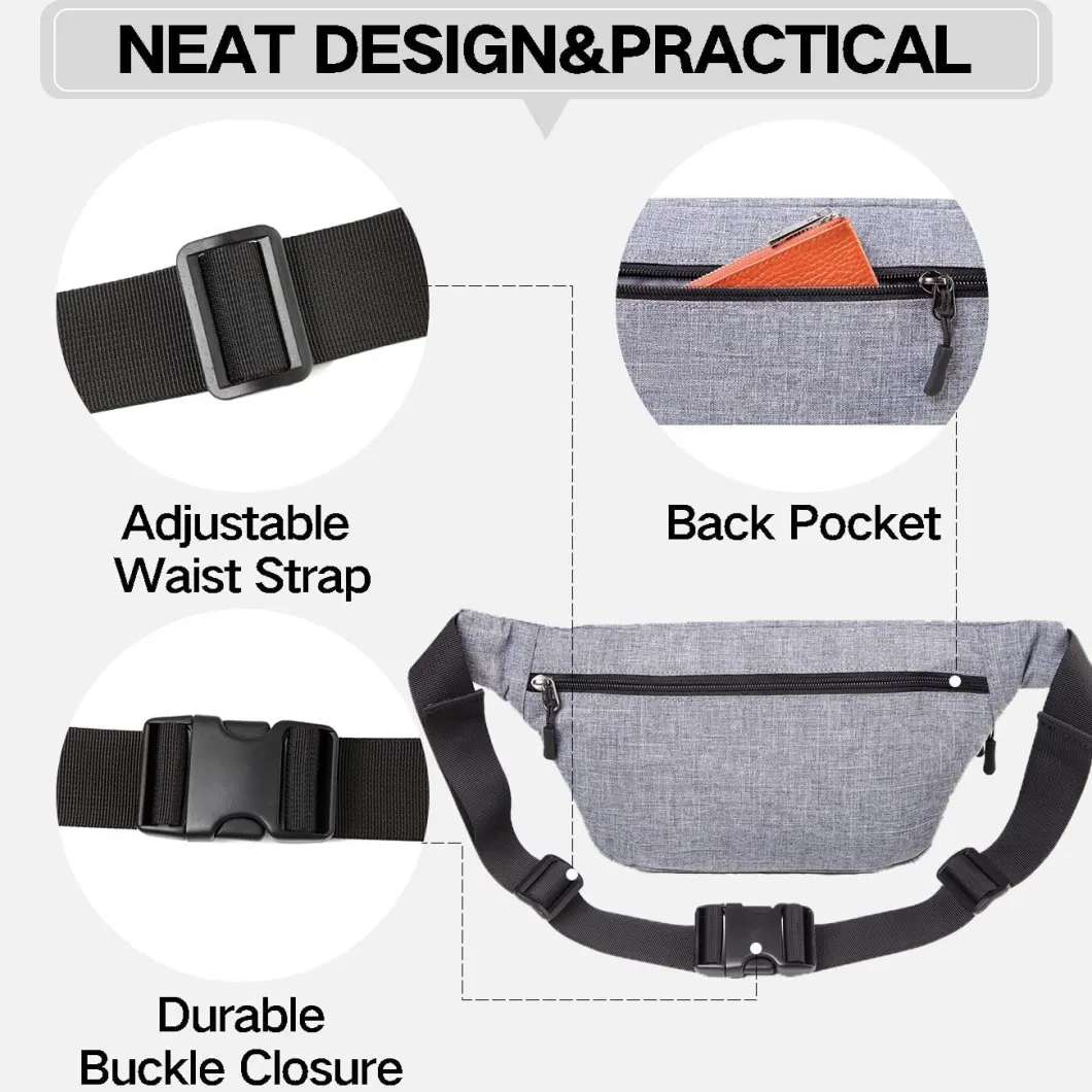 Lightweight and Multipurpose Belt Waist Bag Bum Hip Bag for Men Women