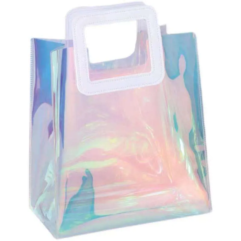 Fashionable Clear Laser PVC Transparent Tote Hand Bag