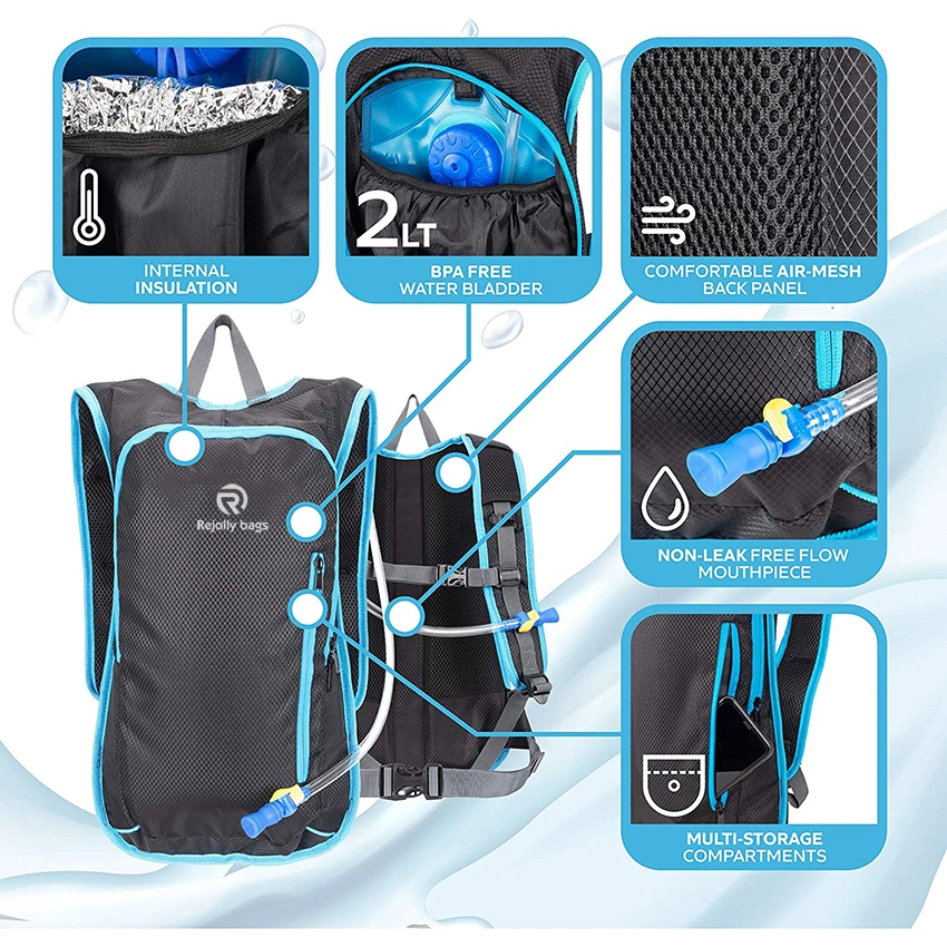 Hydration Backpack &amp; 2L Water Bladder, Hiking Running Cycling Outdoor Gear Hydration Bag