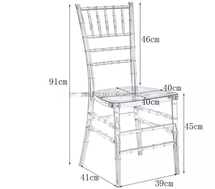 Wholesale Stackable Commercial Clear Transparent Plastic Dining Heavy Duty Wedding Chiavari Chair