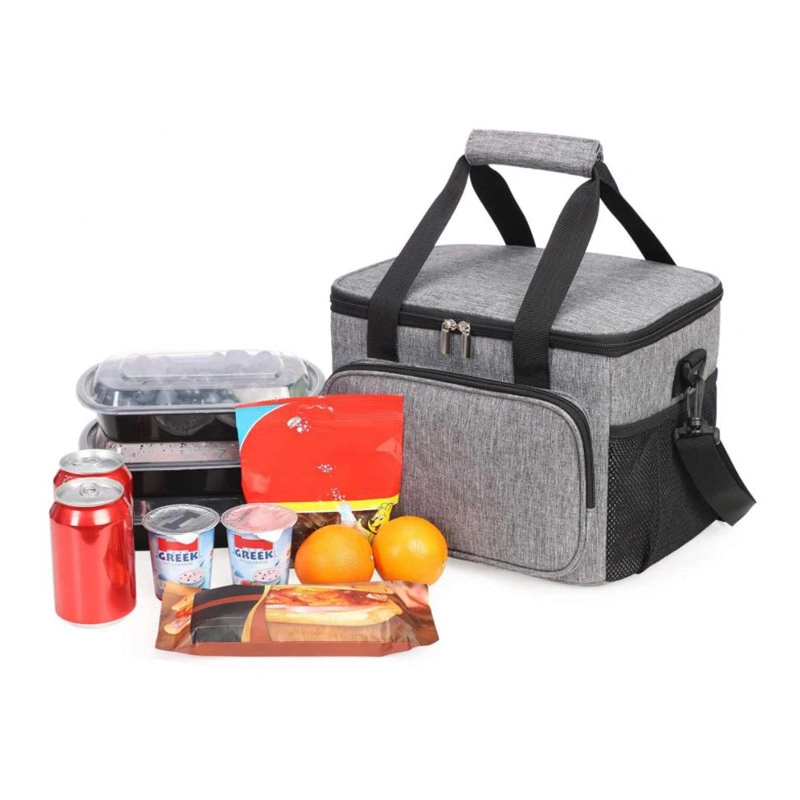 Eco Recycled Durable Waterproof Polyester Nylon Portable Tote Thermal Icebag Food Insulated Picnic Lunch Camping Grocery Storage Delivery Shoulder Cooler Bag