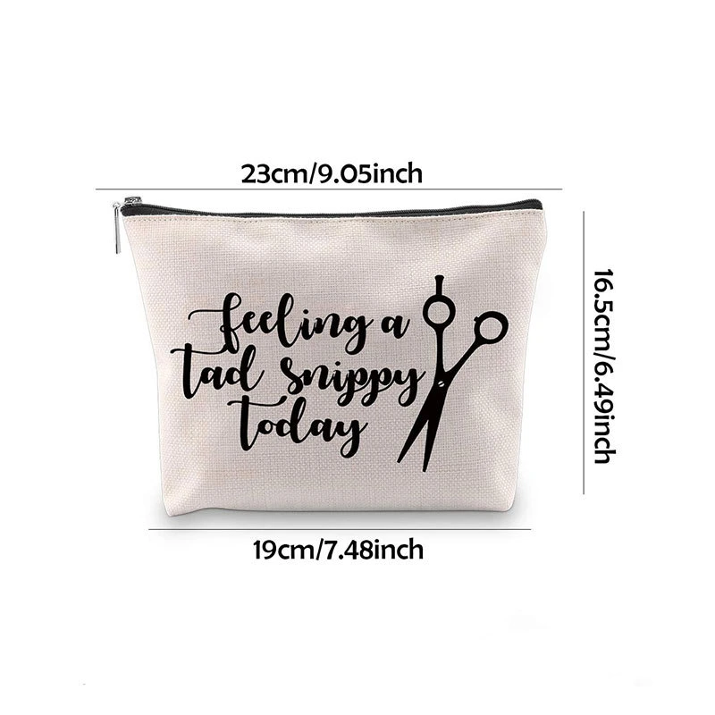 Customize Printed Organic Natural Canvas Cotton Essential Oils Brush Makeup Cosmetic Toiletry Lipstick Pencil Barber Shop Storage Pouch Handbag Metal Zipper Bag