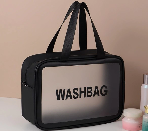 Custom Private Label Waterproof PU Leather Toilet Bag Travel Clear PVC Makeup Cosmetic Bag