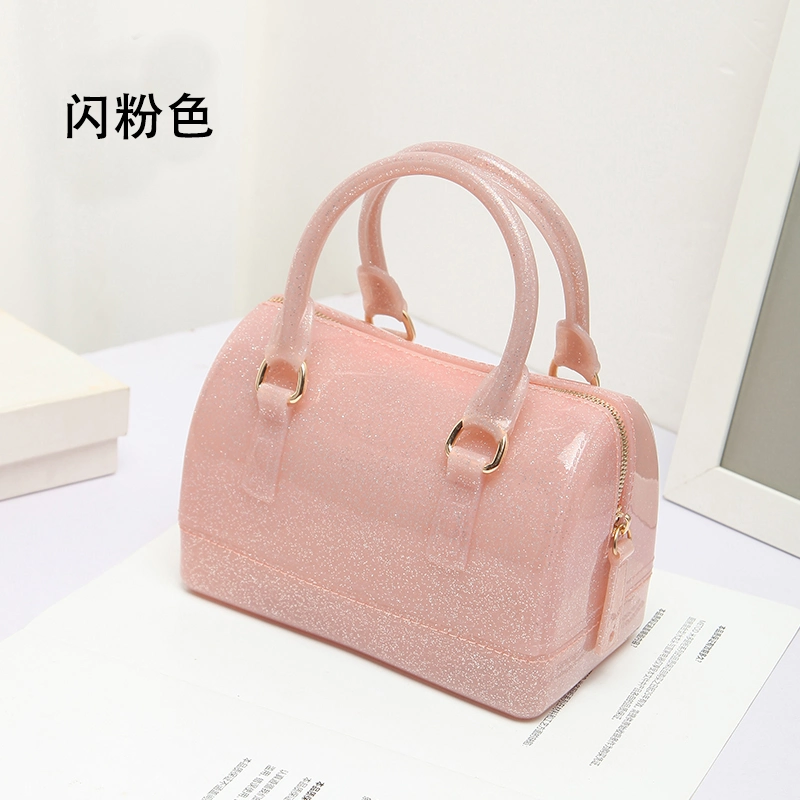 Sh1662 Mini Women Candy Color Jelly Bag Purses Handbags Boston Shape Fashion Summer PVC Silicone Beach Bag