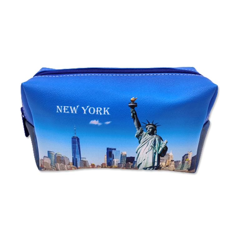 Wholesale Beach Design Women PU Leather Travel Toiletry Bag Custom Logo