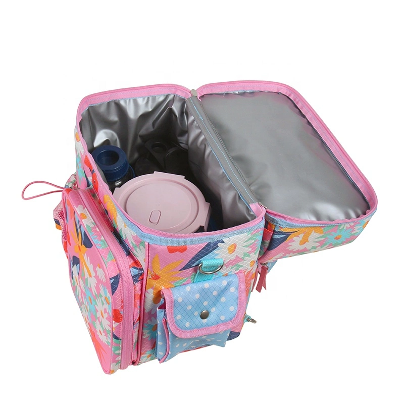 Multifunctional Mom Use Fresh-Keeping Portable Feeding Bottle Food Storage Bags Cooler Bag for Breast Milk Backpack