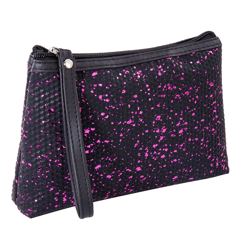 New Fashion Sequin PU Makeup Bag Large Capacity Portable Multi Functional Women&prime;s Handheld Storage Supplies Bag