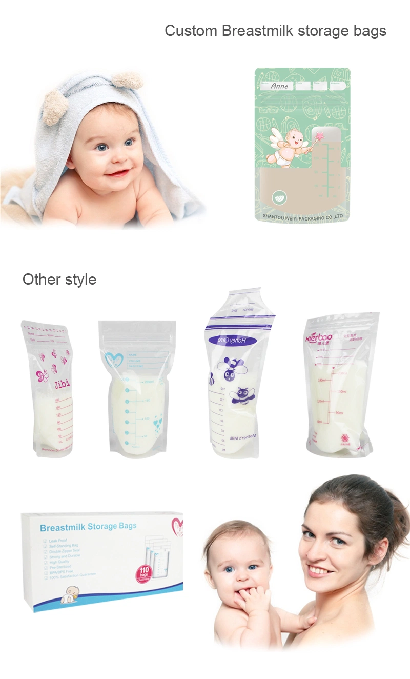 Wholesale Breast Milk Storage Bag 100% BPA Free Storage Plastic Bag Breast Milk Cooler Bag with Zipper