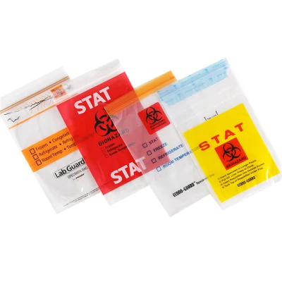 Sacchetto per campioni con zip in Kangaroo per laboratorio in plastica per stampa personalizzata
