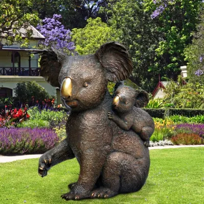  Parco prato decorazione Bronzo Big Koala con Baby Koala Statua