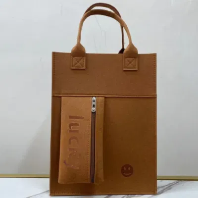 Borse per bambini da scuola durevole con logo personalizzato Shopping Toy Girasoli Organizer di conservazione cestelli di imballaggio di regalo sacchetto di feltro di tessuto con Tasca con zip