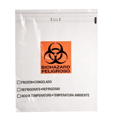 Sacchetto per campioni con zip in Kangaroo per laboratorio in plastica per stampa personalizzata
