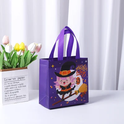 Borsa tote non tessuto riutilizzabile personalizzata Halloween Trick o Treat