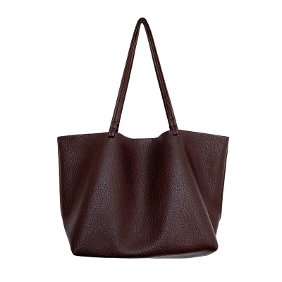 Borsa grande in PU morbido e voluminoso, tracolla, donna, niche Borsa tote di alta capacità
