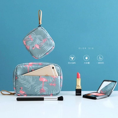 Borsa di conservazione in poliestere cosmetica piccola e personalizzata impermeabile, donna portatile Borsa cosmetica