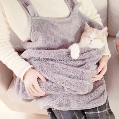  Borsa per dormire gatto, grembiule per petti con le mani tascabili, velluto morbido al Corallo, borsa per canguri con porta animali, custodia per piccoli animali Est12532