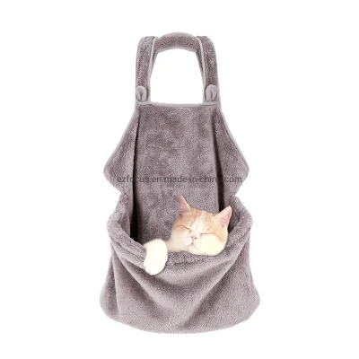  Borsa per dormire gatto, grembiule per petti con le mani tascabili, velluto morbido al Corallo, borsa per canguri con porta animali, custodia per piccoli animali Wbb12532