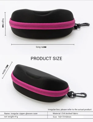 Vendita all&prime;ingrosso personalizzata con logo zip Large Space Color Occhiali da sole Case EVA Custodie per occhiali