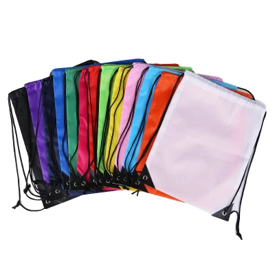  Sacchetto su ordinazione riciclato alla moda promozionale di ginnastica del Drawstring del banco dello zaino del tessuto del poliestere 210d