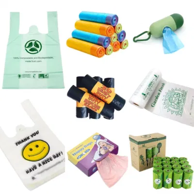  Plastica PE PLA compost biodegradabile Stampa di un cane con profumo nappa Pannolino profumato cibo Vest Shopping Drowstring Cestino Ziplock rifiuti Packaging Borse T-shirt