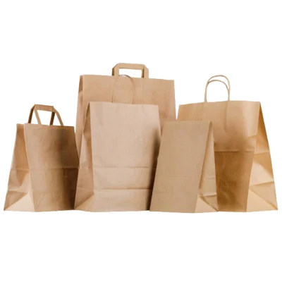  Carta regalo/Shopping/marrone/Bianco/caffè/sacchetto regalo/confezionamento alimenti/Sos/taglio a filiere/manico a torsione/manico piatto/carta Kraft/lamina di alluminio appuntita Fondo/sacchetto di carta