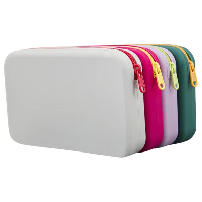Borsa cosmetica impermeabile in silicone da viaggio Custodia in silicone Caricabatterie Organizzatore Makeup Borsa