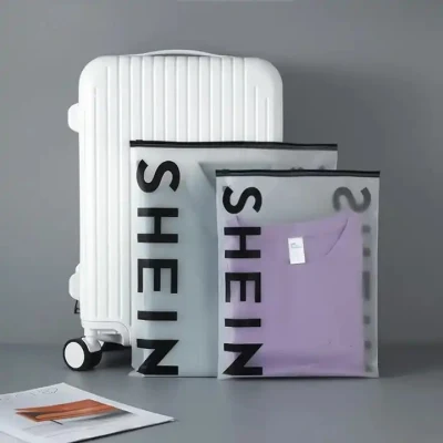 Confezioni di indumenti in plastica opaca satinata EVA stampata personalizzata con zip T-shirt in plastica CPE PE sacchetti per imballaggio con chiusura a zip in LDPE Confezione Panni Slider
