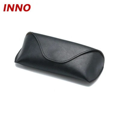  Custodia morbida in pelle PU/PVC portatile Inno-R006 con fibbia magnetica e staffa in plastica completa per occhiali da sole, logo personalizzabile