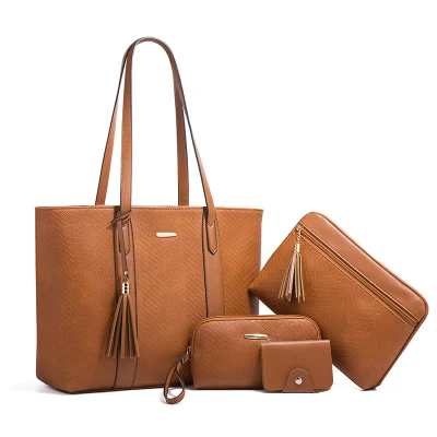 Borsa a mano con nappina stile nuovo stile diagonale a una spalla di tendenza grande capacità Borsa da quattro pezzi per la fotografia