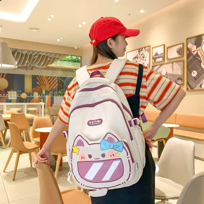  Zaino personalizzato in nylon elegante per studenti di scuola media e alta Borsa scolastica