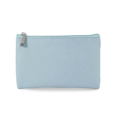 Borsa portatile per trucco e lacci, borsa per riporre la spazzola per trucco da viaggio, borsa per cosmetici grande, media e piccola in pelle PU viola semplice