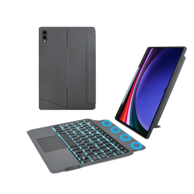  Custodia in pelle per tastiera combinata Bluetooth retroilluminato per Samsung Galaxy Tab Coperchio TPU S9