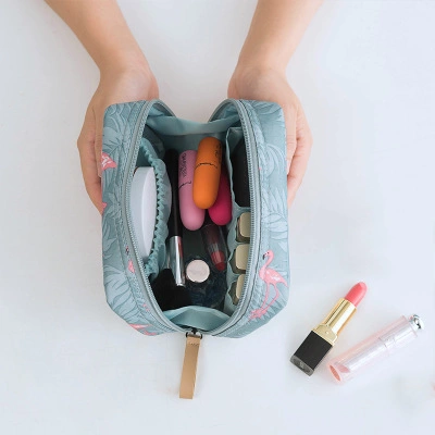 Borsa di conservazione in poliestere cosmetica piccola e personalizzata impermeabile, donna portatile Borsa cosmetica