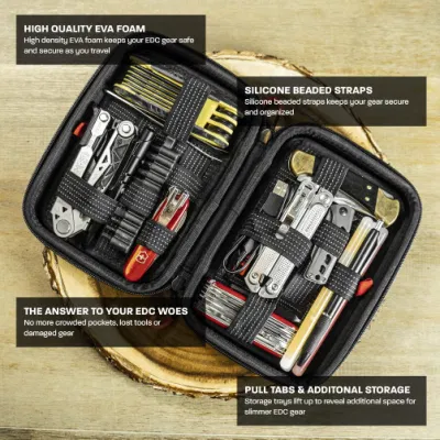 Custodia EDC con clip &amp; Carry e organizer da viaggio per elettronica Display coltello