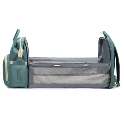  Zaino Daypack a doppia spalla in nylon personalizzato per grandi capacità del produttore all&prime;ingrosso Borsa girata a Baby Bed mamma borsa pannolino