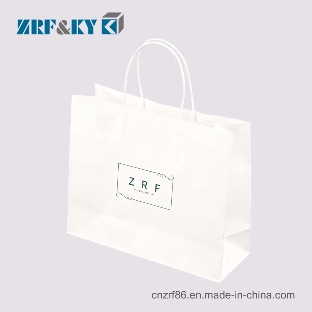 Custom Printed Kraft Paper Apparel/Cosmetics/Gift/Shopping Bags Bulk with Handles Wholesale