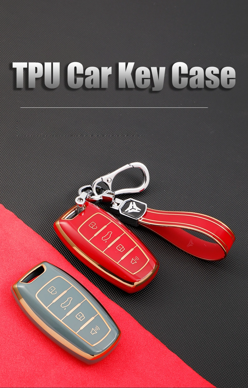 Gold Line TPU Car Key Case for Greatwall 4 Buttons