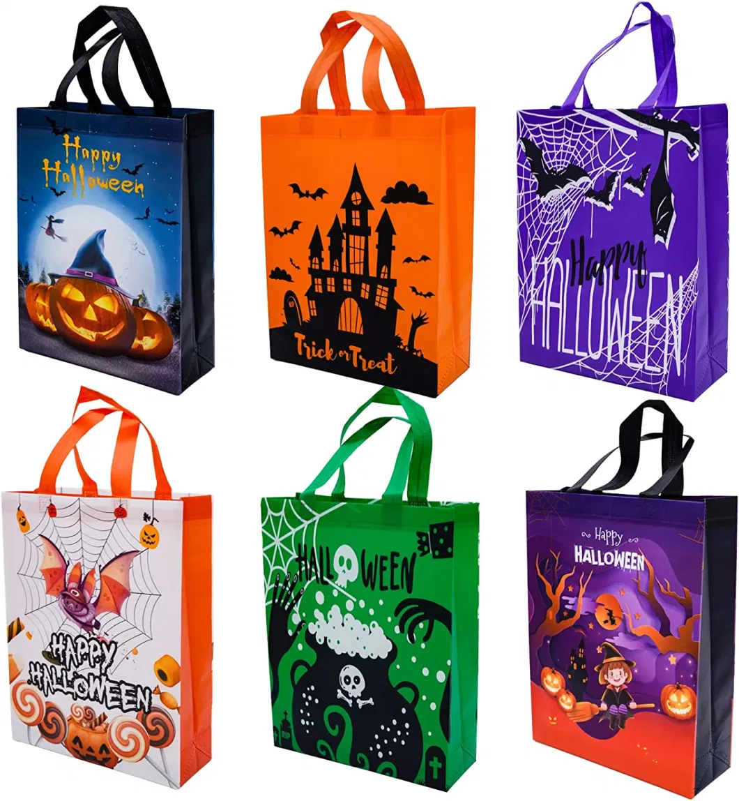 Halloween Tote Bags Non-Woven Halloween Candy Colorful Bags for Trick or Treat Party Favors Festival Supply Totes