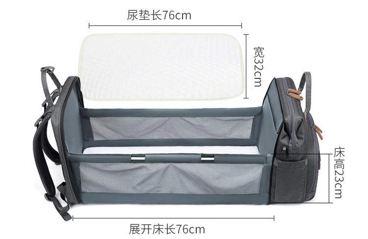 Fashion Big Capacity Waterproof Multifunctional Casual Folding Baby Bed Mummy Mommy Diaper Bag Pack Backpack (CY9942)