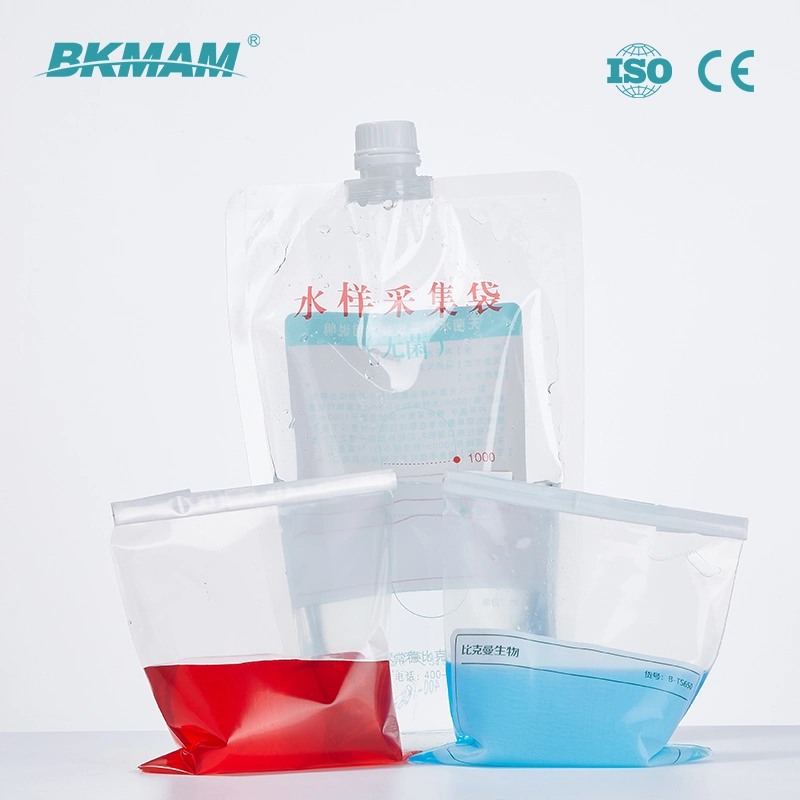 Screw Cap Water Sampling Bag Sterile Sample Bags 500ml PE Composite Sampling Bag with Sodium Thiosulfate Environmental Inspection Sampling Bag