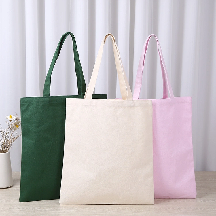 Fashion School Custom Printing Logo Canvas Handbag, Cotton Shoulder Tote Shopping Bag